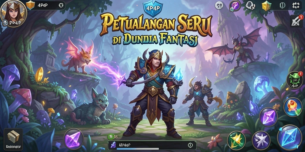 Tangkapan layar menampilkan karakter utama di dunia petualangan yang indah.