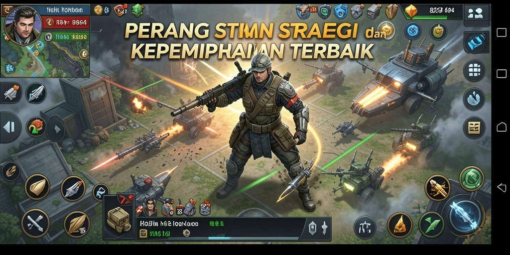 Screenshot menampilkan pertempuran strategi yang mendebarkan di 8364.