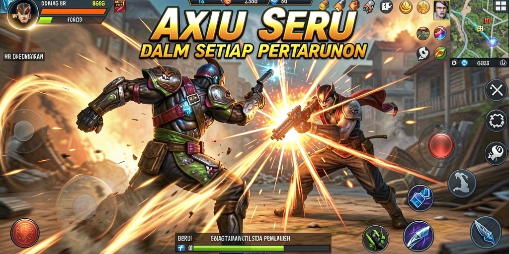 Tampilan gameplay intens dari 8G8G yang memukau.