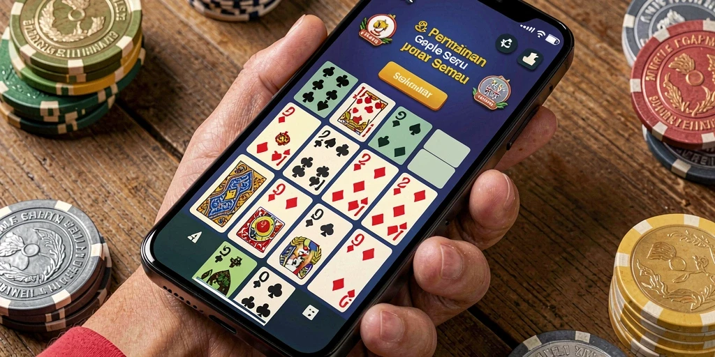 Tampilan gameplay Gaple seru di 9SL dengan berbagai fitur menarik.