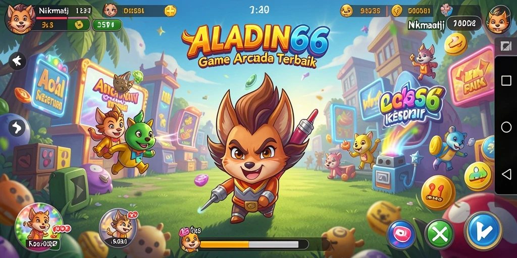 Screenshot menampilkan gameplay seru dan karakter unik di ALADIN66.