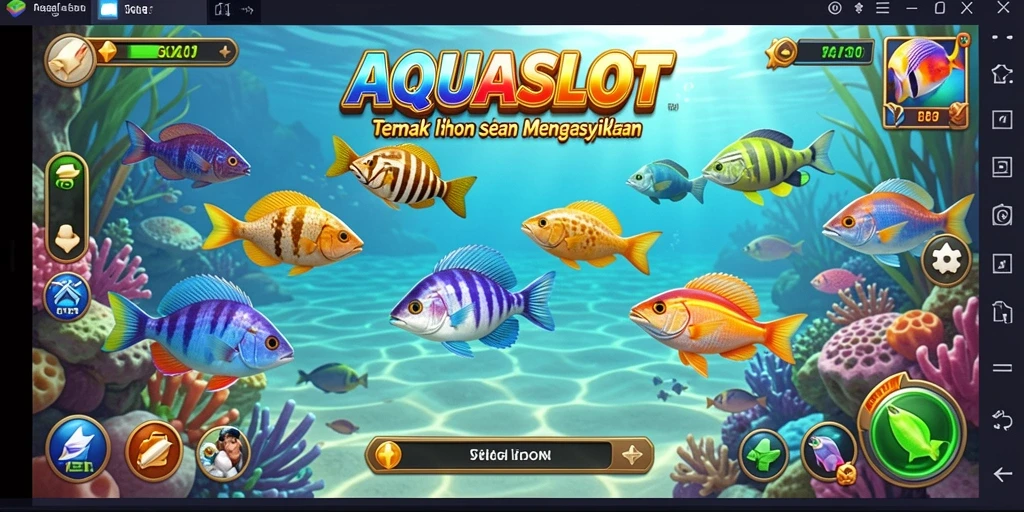 Gameplay AQUASLOT yang menegangkan saat menembak ikan.