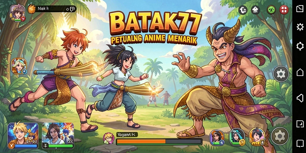Tampilan dinamis pertarungan karakter Anime di BATIK77.