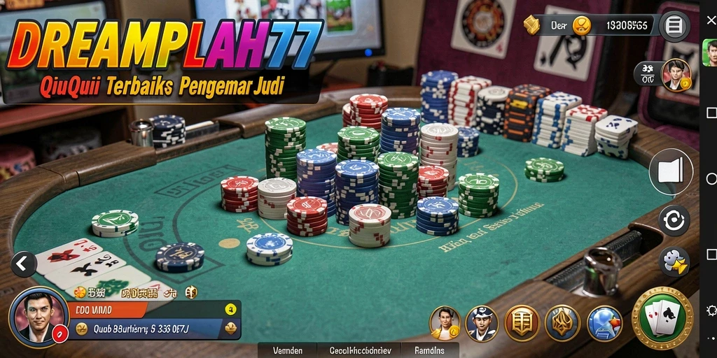 Screenshot gameplay DREAMPLAY77 menampilkan aksi QiuQiu yang seru.