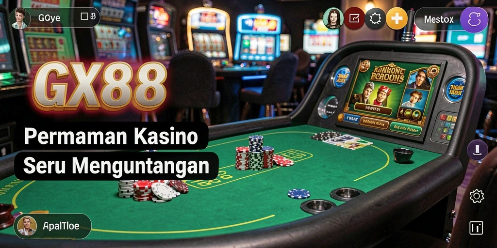 Screenshot utama GX88 menampilkan gameplay Kasino yang mengasyikkan.