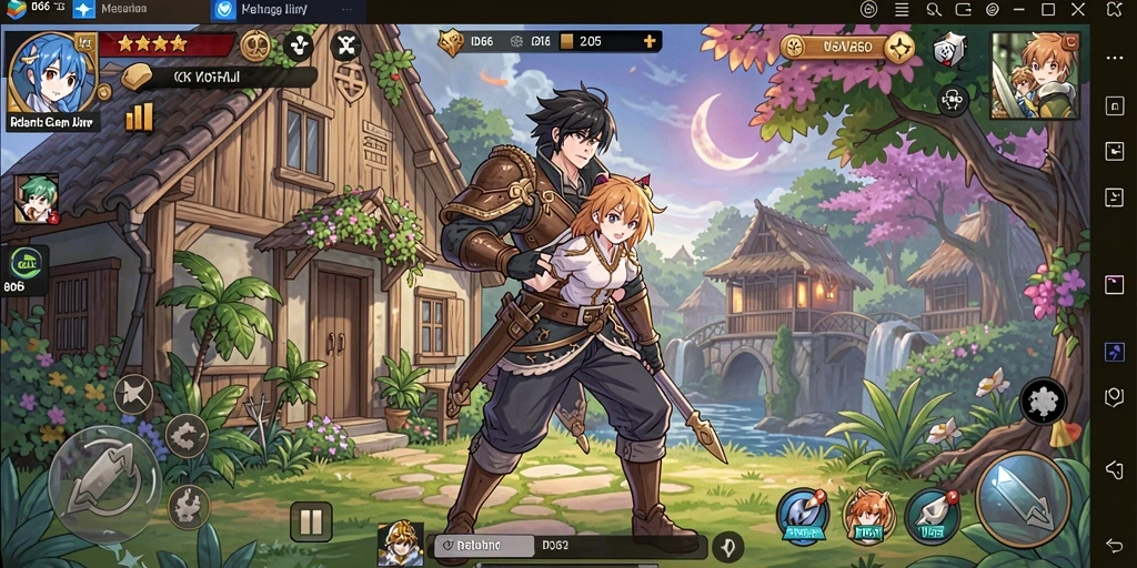 Screenshot gameplay yang menunjukkan pertarungan karakter Anime yang epik.