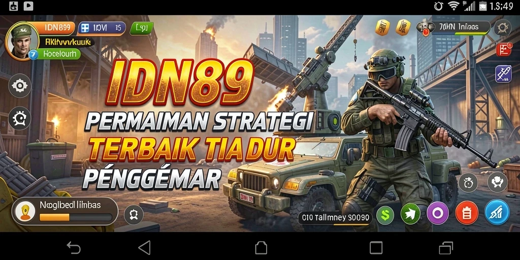 Tampilan screenshot utama IDN89 yang menunjukkan aksi gameplay strategi.