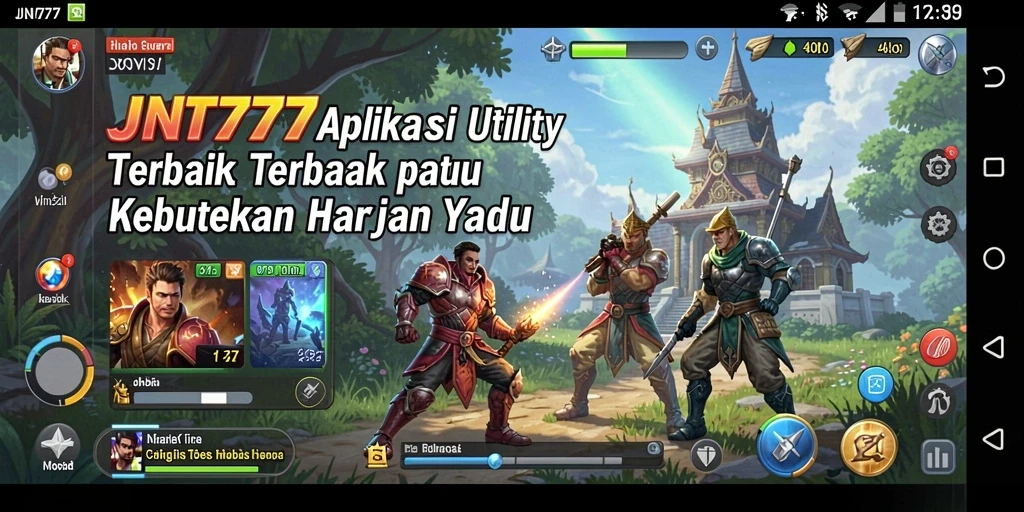 Tampilan utama aplikasi JNT777 yang memudahkan navigasi alat-alat utility.
