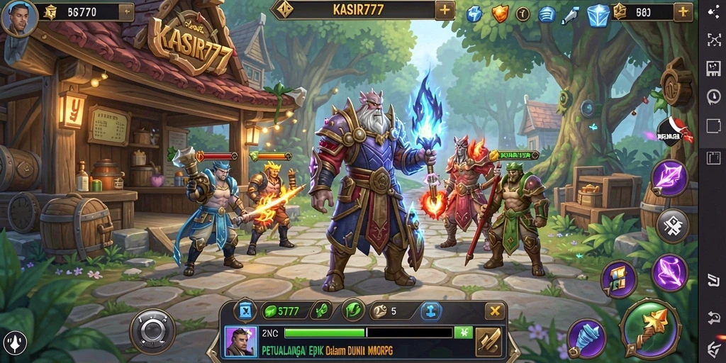 Screenshot gameplay KASIR777 menampilkan aksi petualangan MMORPG yang seru.