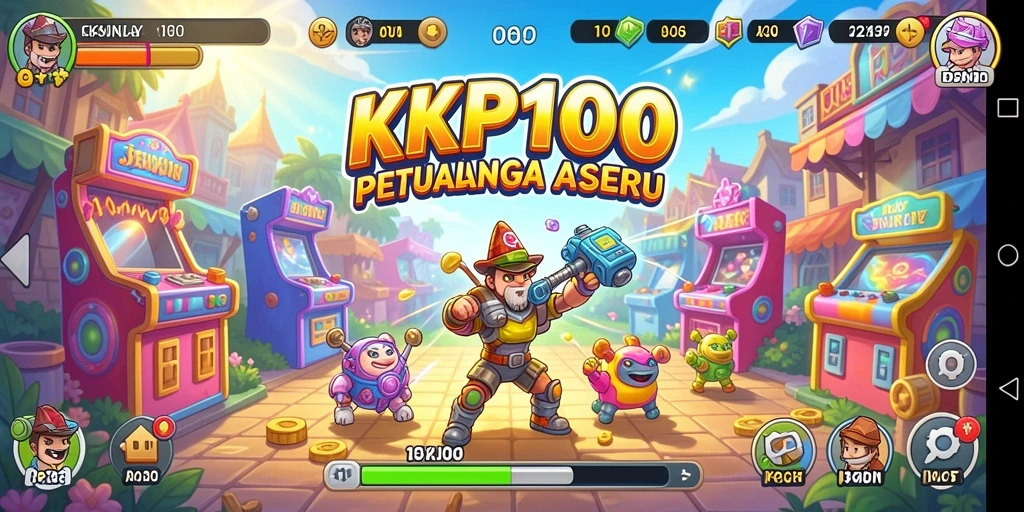 Tampilan menarik dari gameplay KPK100 yang penuh warna.