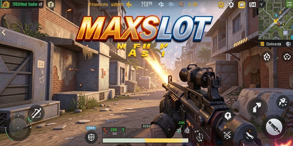 Menampilkan gameplay menegangkan dalam MAXSLOT dengan aksi FPS yang seru.