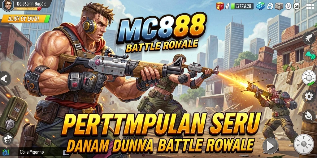 Tampilan mendebarkan dari gameplay Battle Royale dalam MC888.