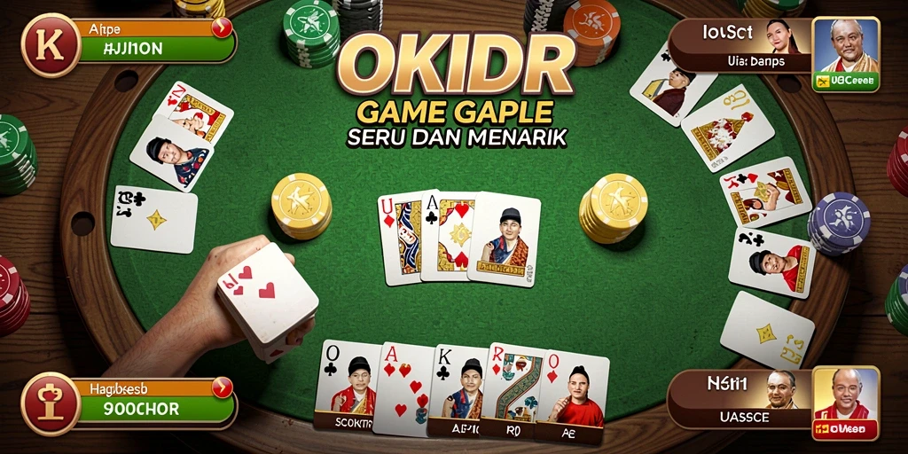 Tampilan gameplay seru dalam aplikasi Gaple OKIDR.