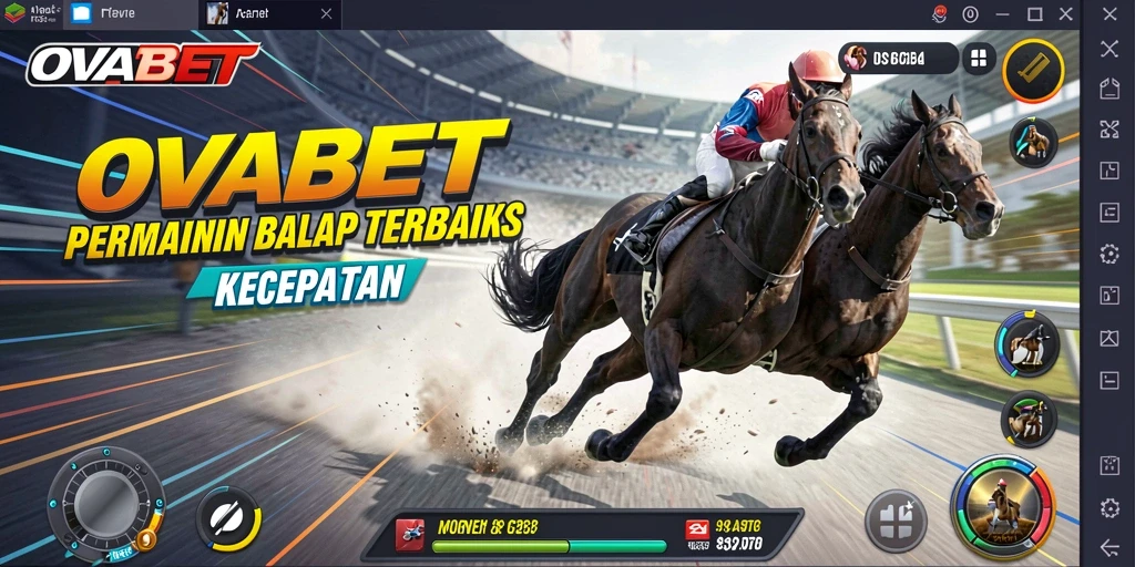 Screenshot utama OVABET menampilkan aksi balap yang mendebarkan.