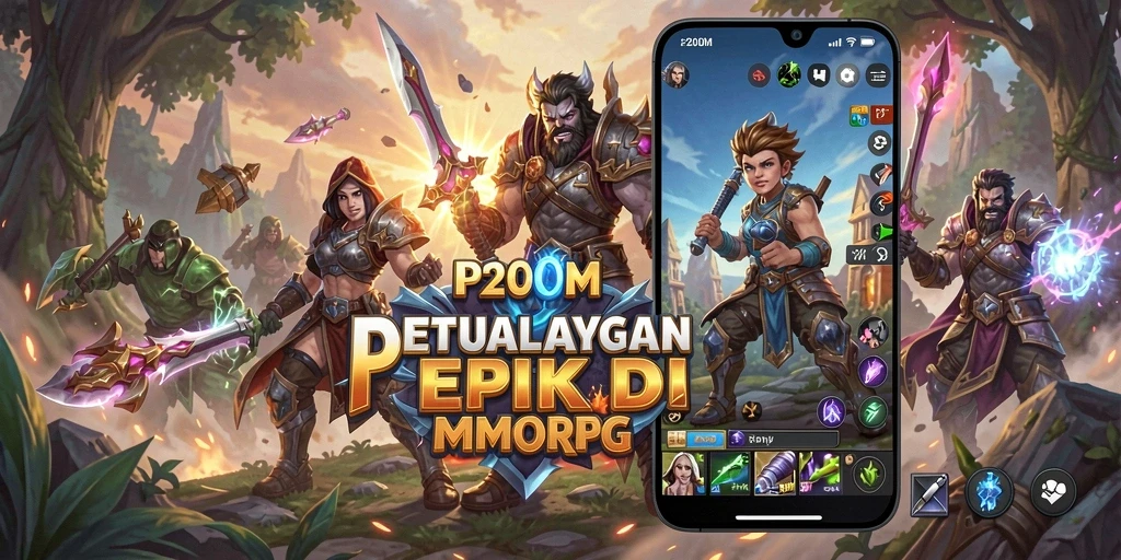 Screenshot P200M menampilkan aksi seru dalam gameplay MMORPG.