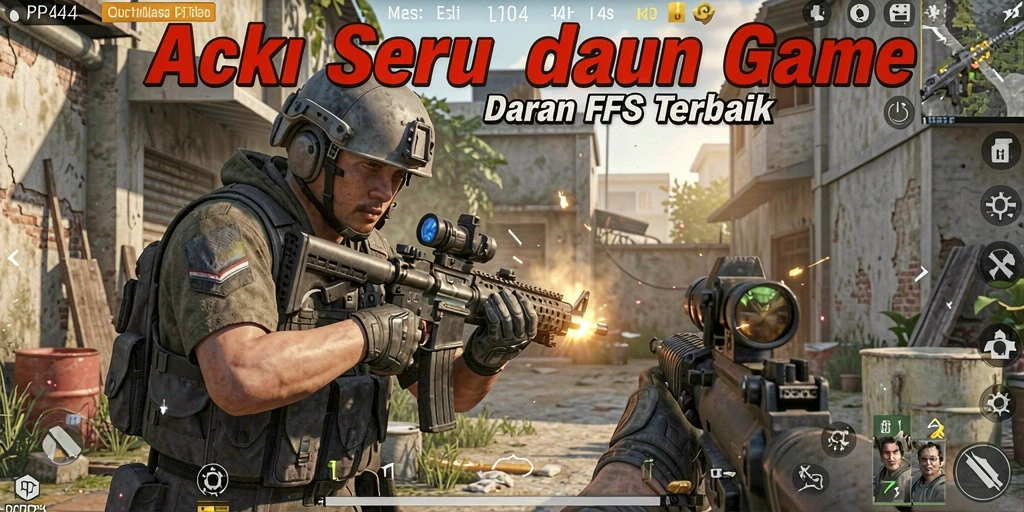 Screenshot menampilkan aksi intens dari permainan FPS PP444.