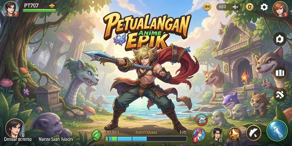 Tampilan gameplay PT707 yang penuh aksi dan warna-warni.