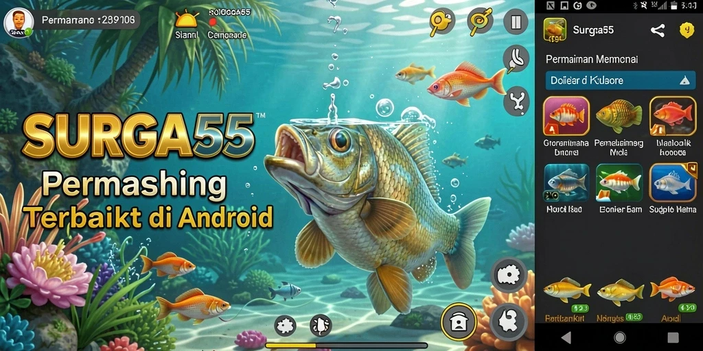 Tampilan gameplay SURGA55 yang menarik dan mendebarkan dalam memancing.